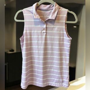 Nike Light Purple Striped Sleeveless Polo Shirt| Sm